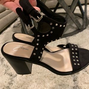 J. Adams black suede studded heel